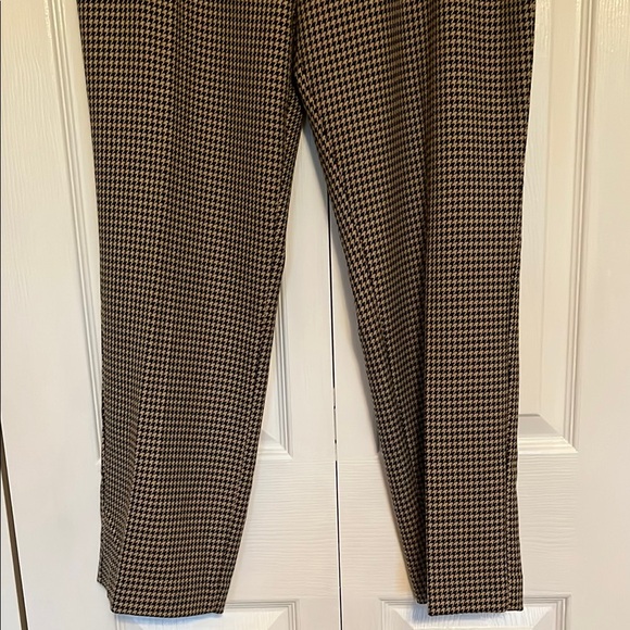 Talbots Brown Houndstooth Straight Leg Pants - Picture 2 of 11